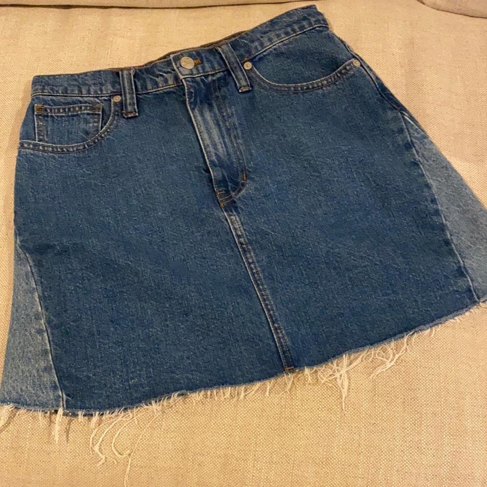 Madewell Denim A-Line Mini Skirt: Pieced Edition